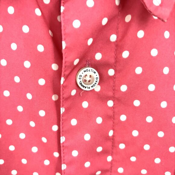 Dixxon Flannel Company Men's 2X Dark Pink White Polka Dot Lumbergh S/S Shirt - Picture 3 of 8